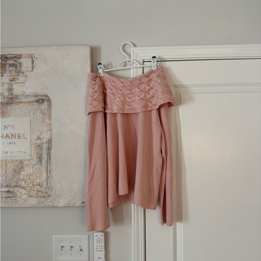 Dana Buchman Pink Off the Shoulder Sweater